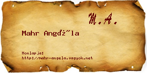 Mahr Angéla névjegykártya